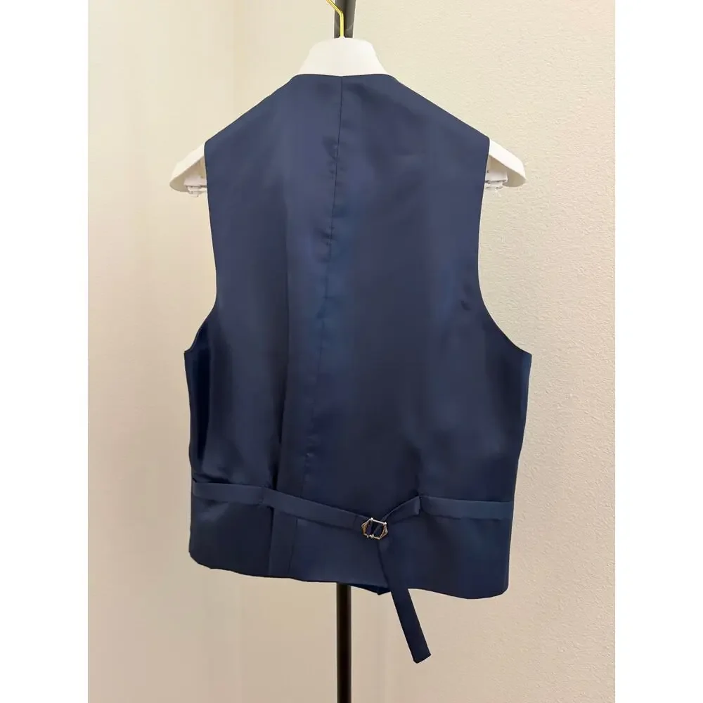 sharp Suits 3 piece suit royal blue 38S 32W euro slim